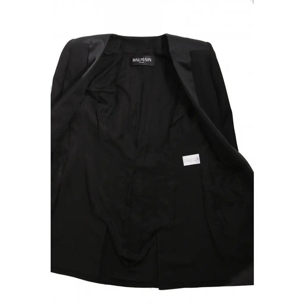 Balmain Satin-Trimmed Wool Blazer FR 40 - Picture 8 of 9